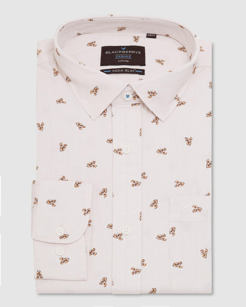 Casual Peach Printed Shirt - Harren