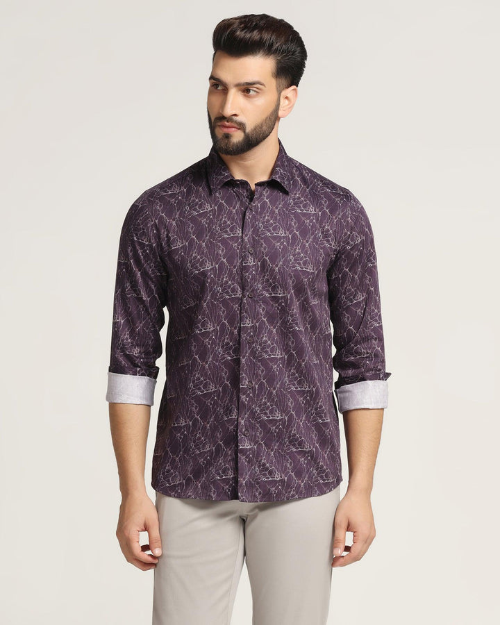 Casual Purple Printed Shirt - Neil