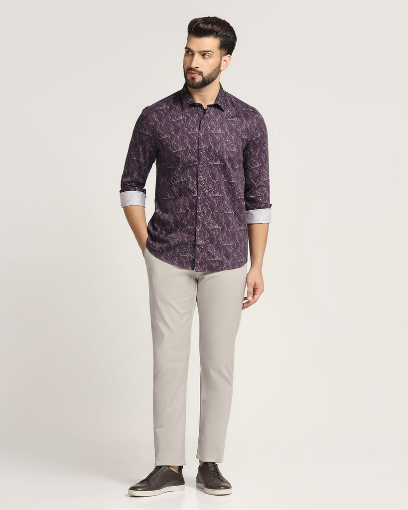 Casual Purple Printed Shirt - Neil