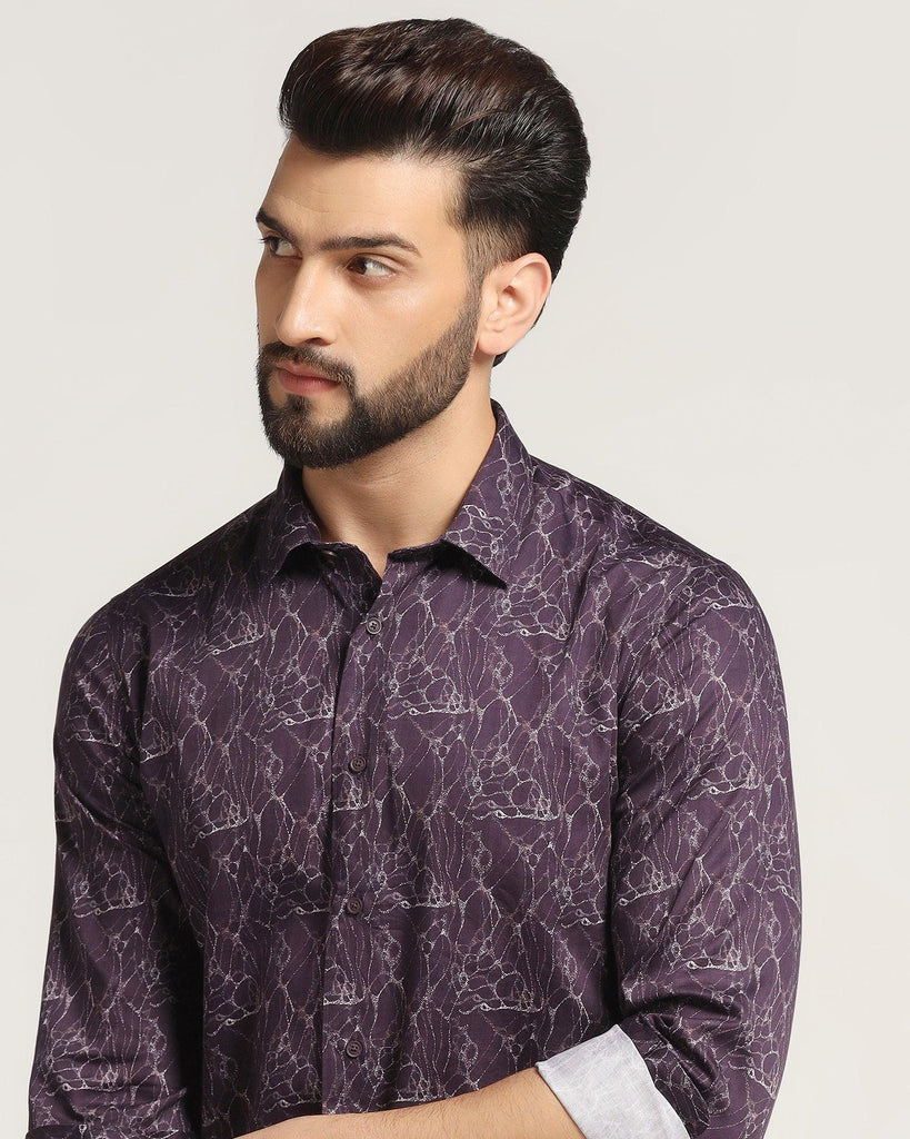 Casual Purple Printed Shirt - Neil