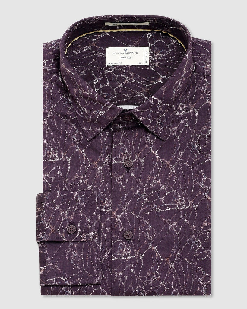 Casual Purple Printed Shirt - Neil