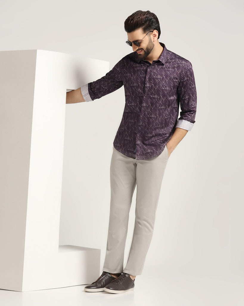 Casual Purple Printed Shirt - Neil