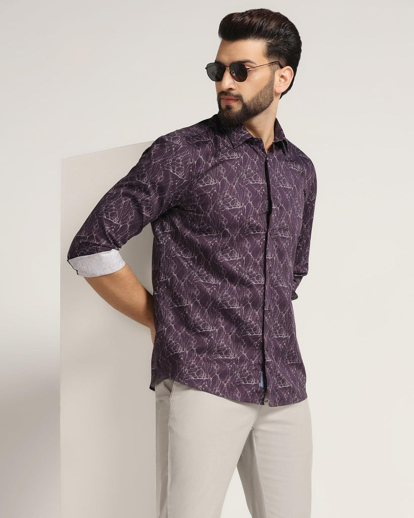 Casual Purple Printed Shirt - Neil