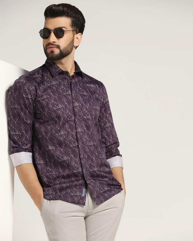 Casual Purple Printed Shirt - Neil