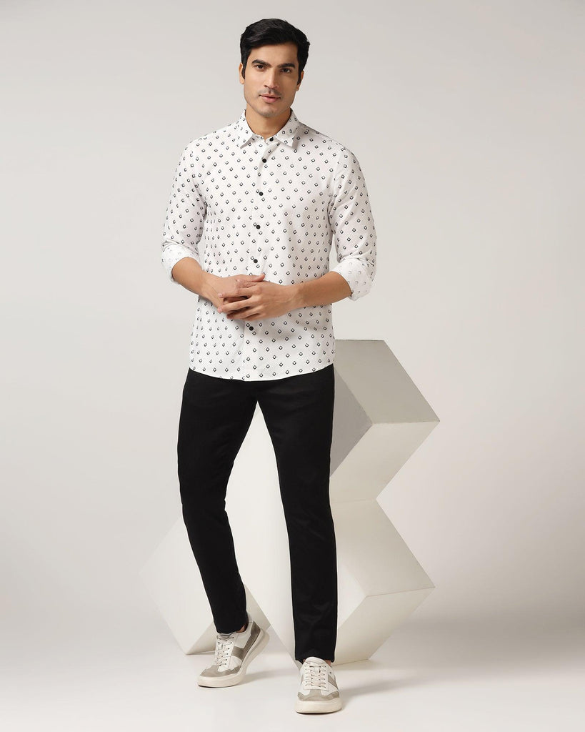 Casual White Printed Shirt - Dynamo