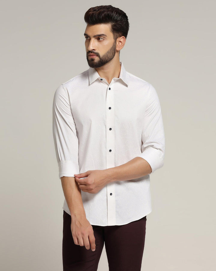 Casual White Printed Shirt - Gen