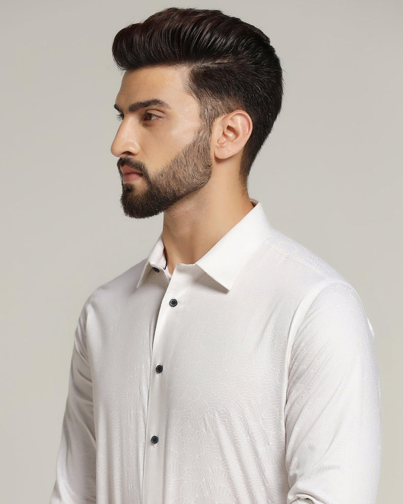 Casual White Printed Shirt - Gen