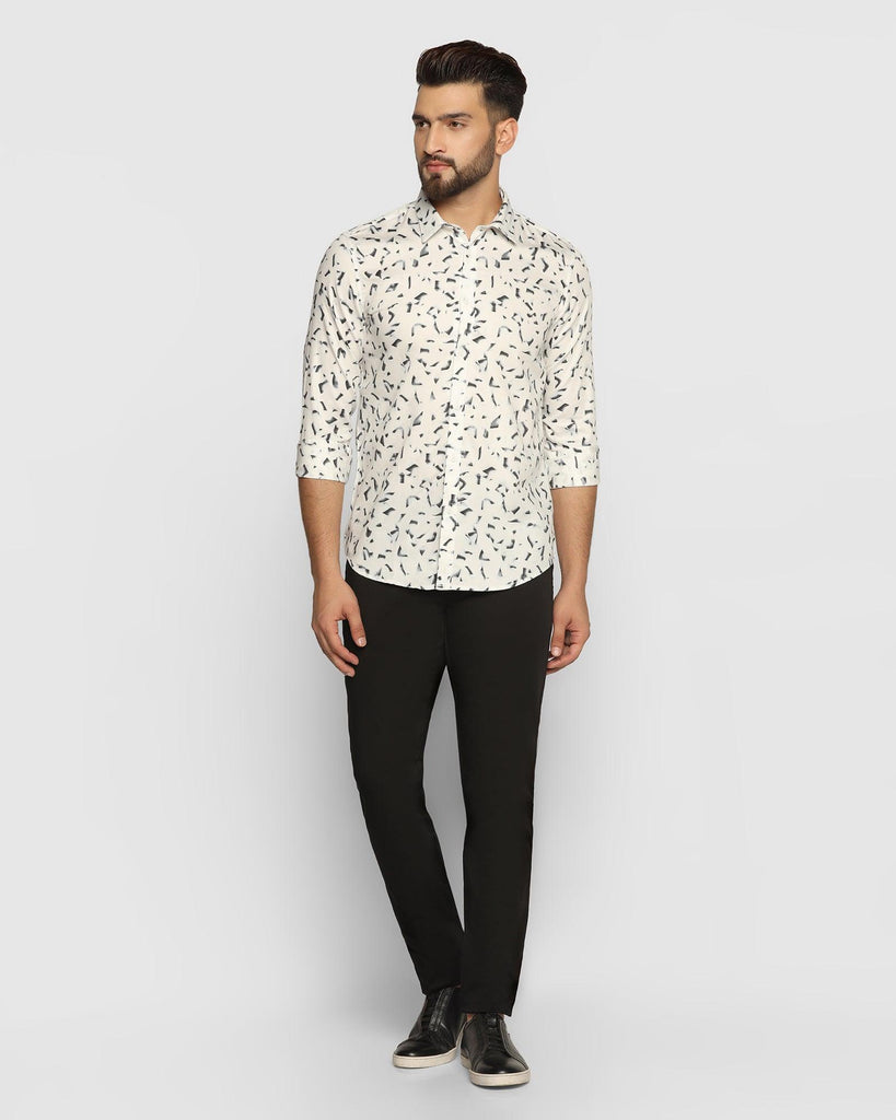 Casual White Printed Shirt - Maze