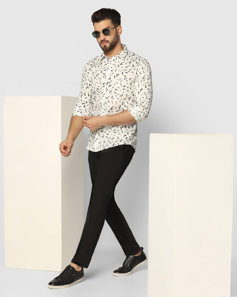 Casual White Printed Shirt - Maze