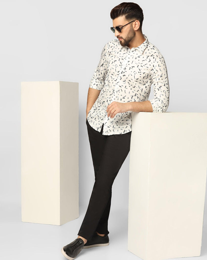 Casual White Printed Shirt - Maze