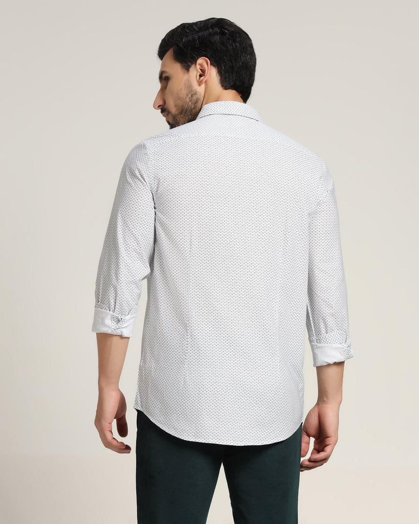 Casual White Printed Shirt - Mellos