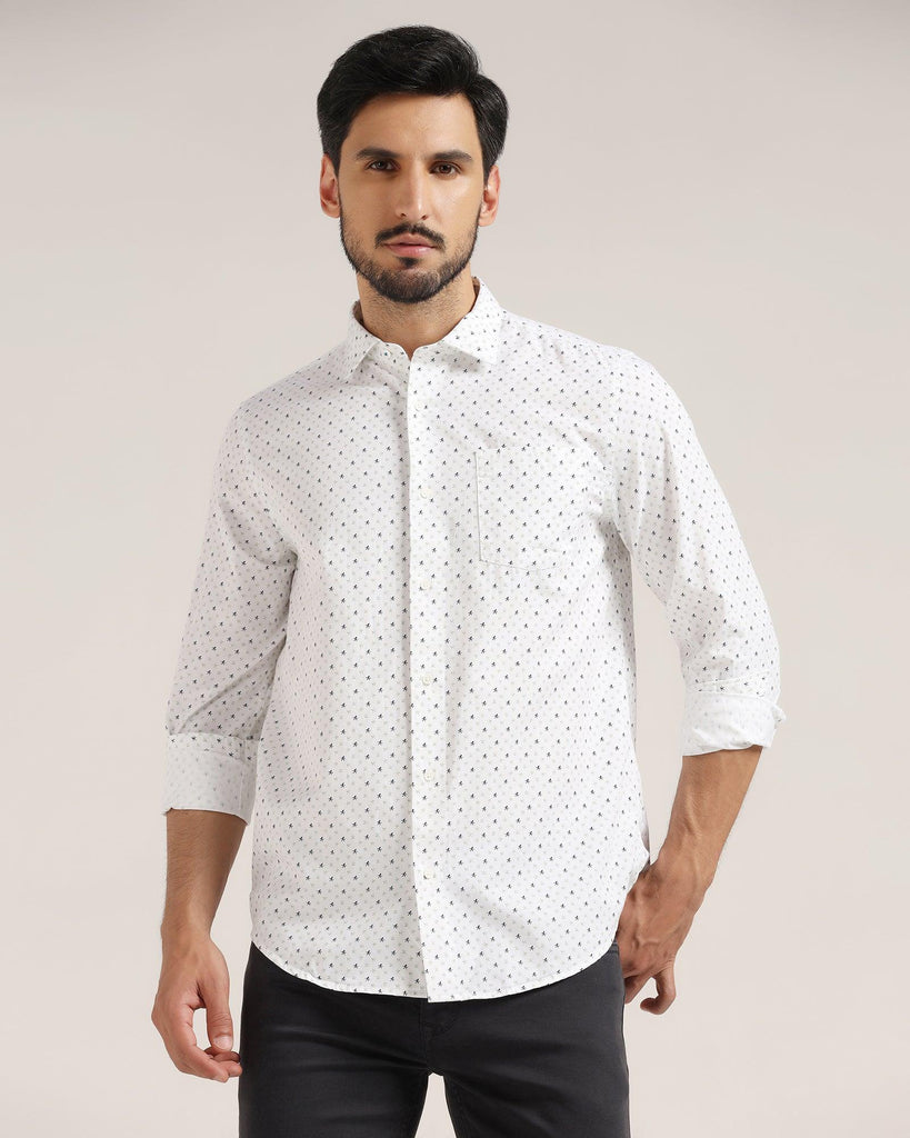 Casual White Printed Shirt - Venga