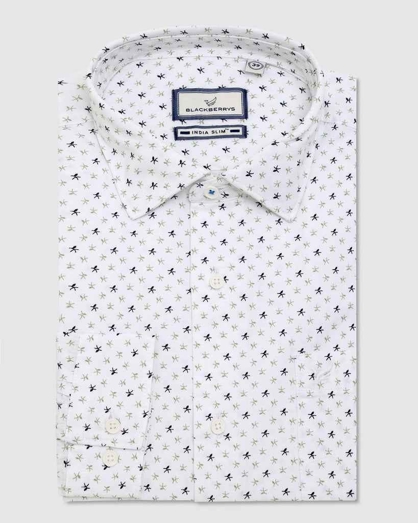 Casual White Printed Shirt - Venga