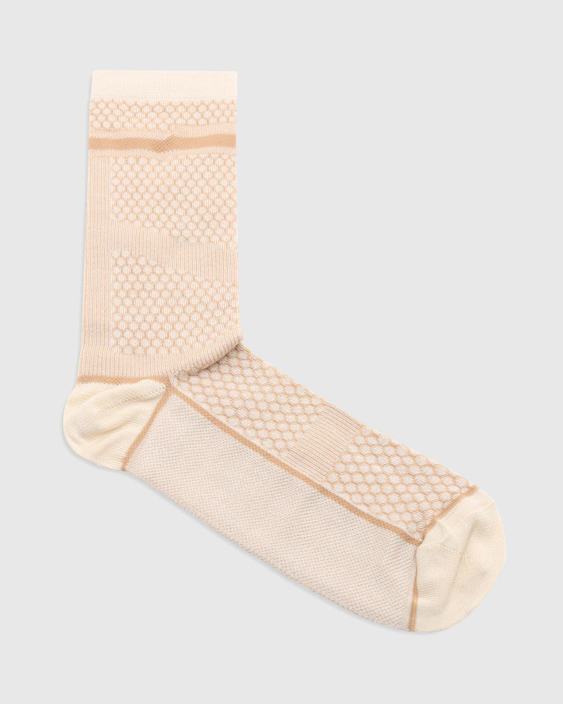 Cotton Beige Printed Socks - Redcliff