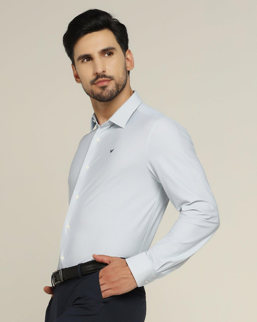 TechPro Formal Blue Printed Shirt - Beet