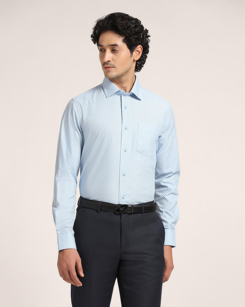 Formal Blue Printed Shirt - Canon