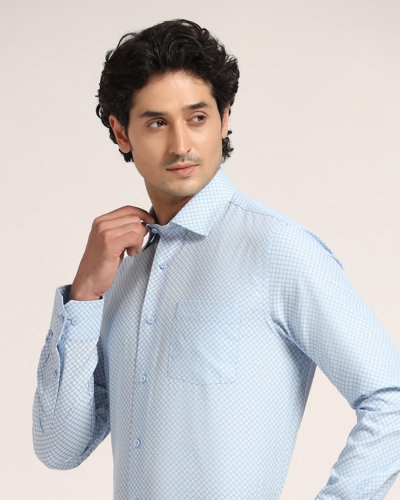 Formal Blue Printed Shirt - Canon