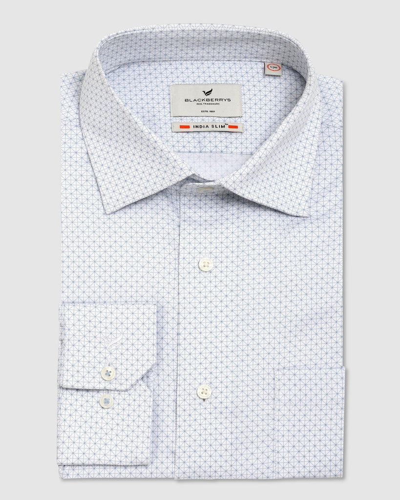 Formal Blue Printed Shirt - Finn