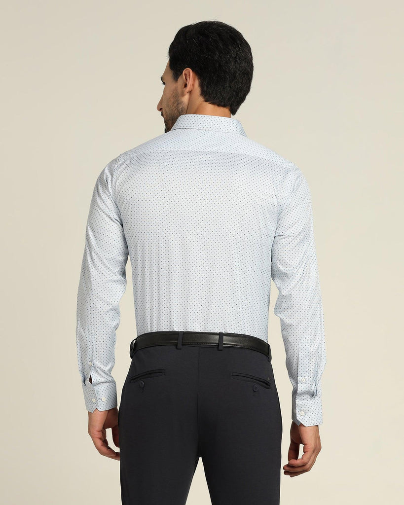 TechPro Formal Blue Printed Shirt - Sasso