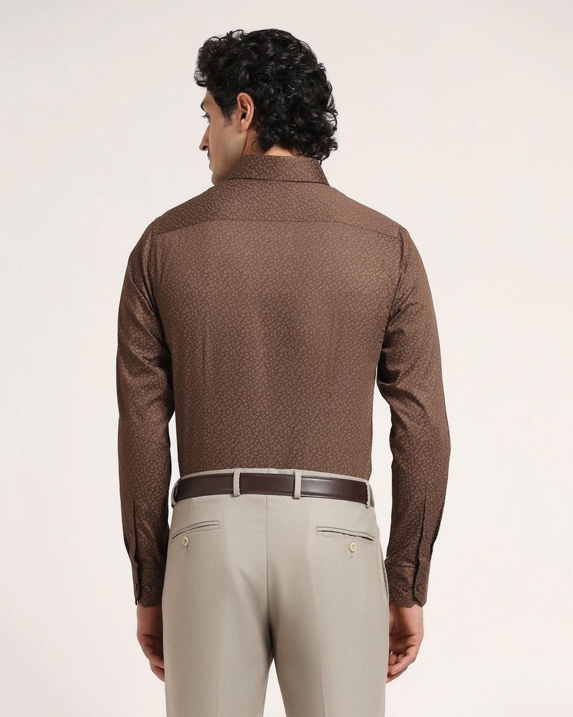 Formal Brown Printed Shirt - Ditsy