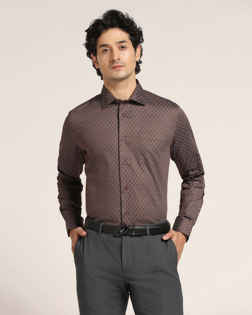 Formal Brown Printed Shirt - Ronald