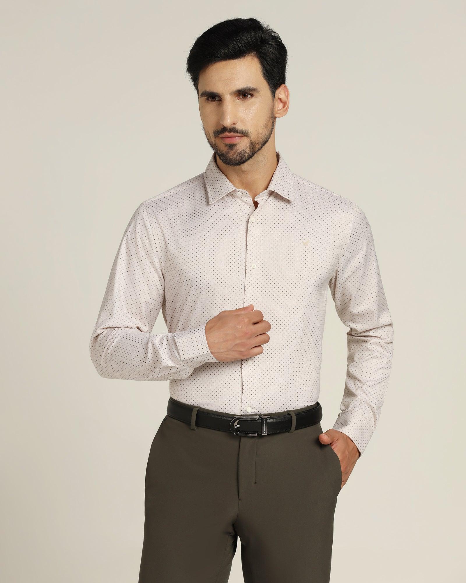 TechPro Printed Formal Shirt In Brown (Sasso) - Blackberrys