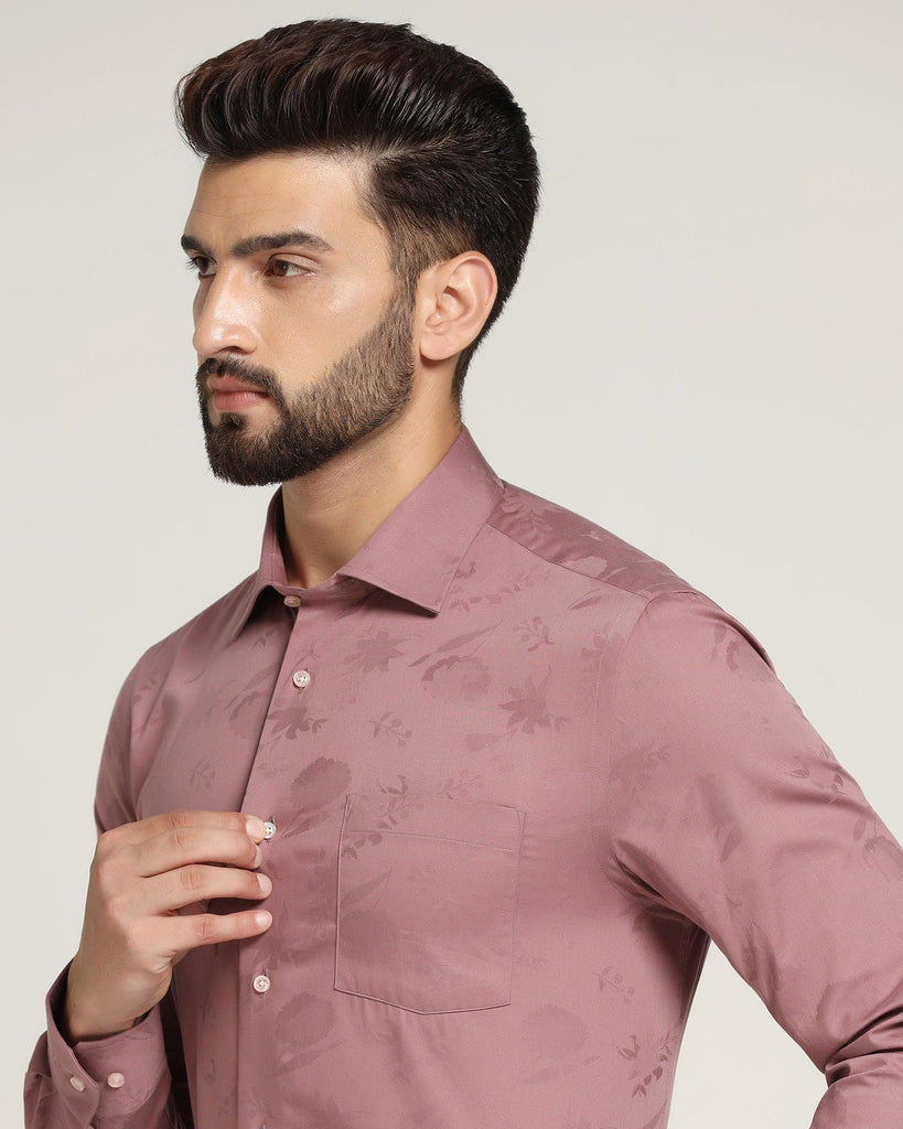 Formal Dusty Pink Printed Shirt - Hasad