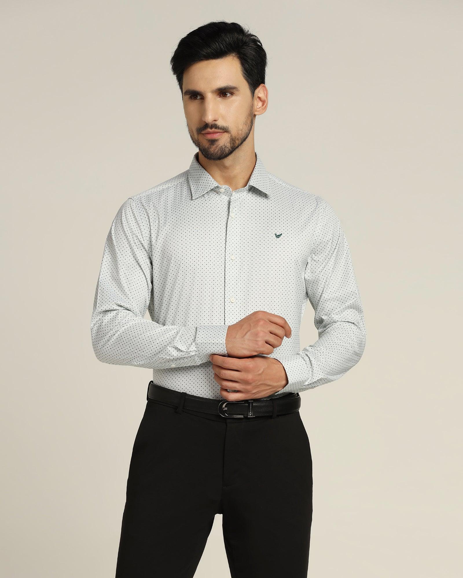 TechPro Printed Formal Shirt In Green (Sasso) - Blackberrys