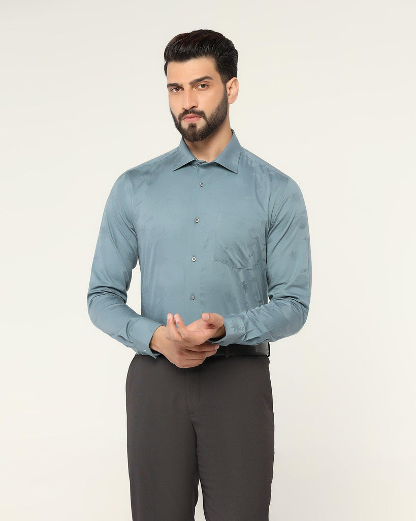 Formal Grey Printed Shirt - Hasad