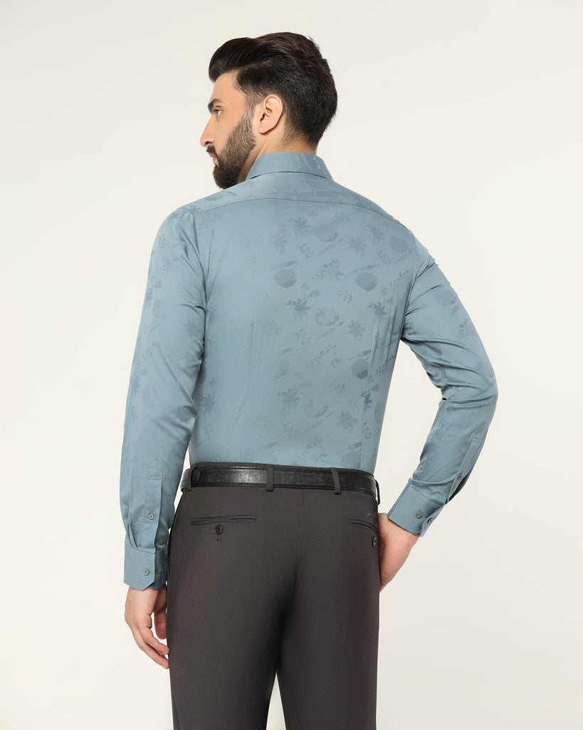 Formal Grey Printed Shirt - Hasad