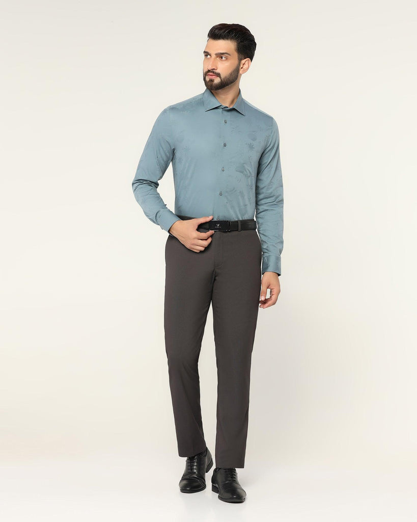 Formal Grey Printed Shirt - Hasad