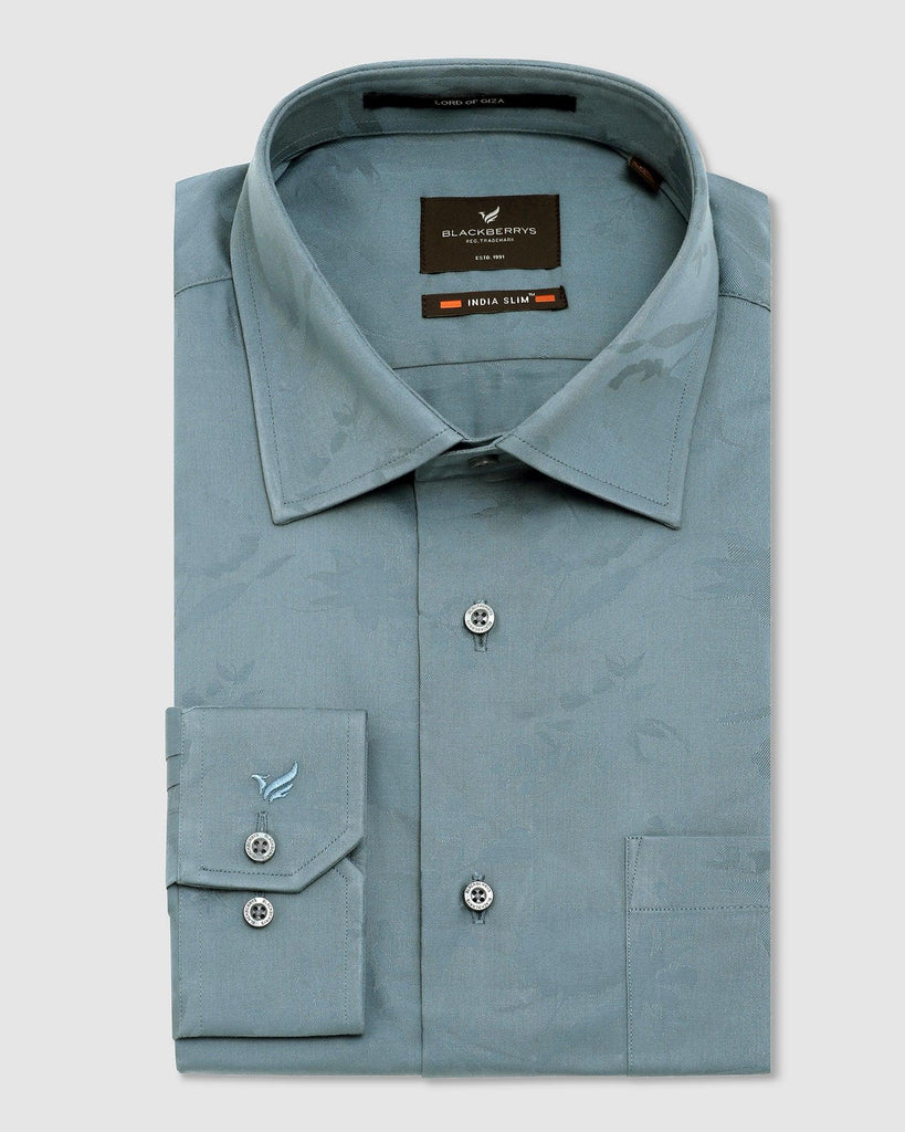 Formal Grey Printed Shirt - Hasad