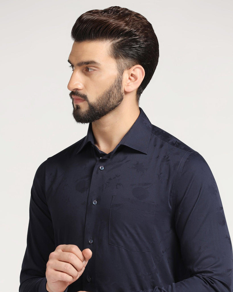 Formal Navy Printed Shirt - Hasad