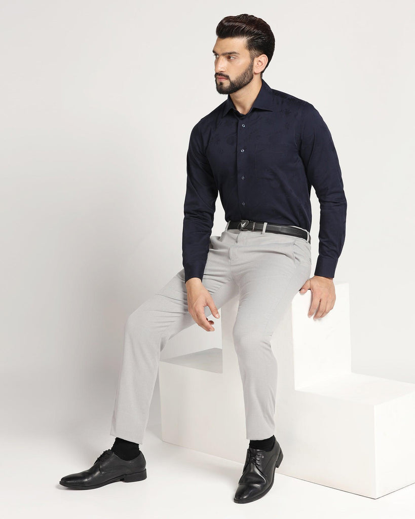 Formal Navy Printed Shirt - Hasad