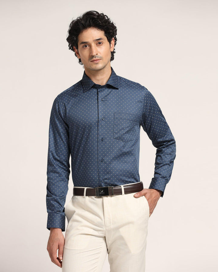 Formal Navy Printed Shirt - Texas