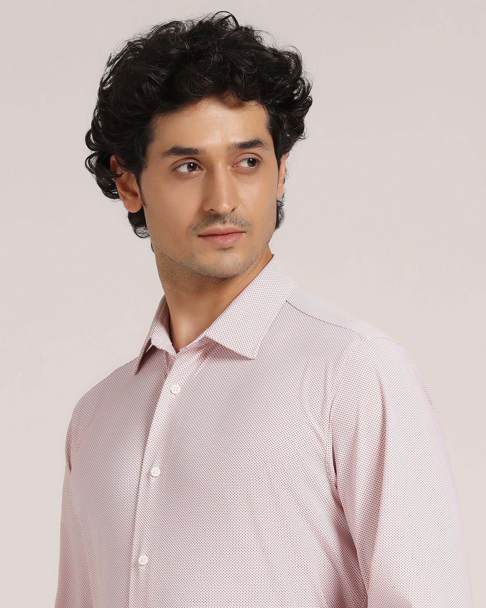 TechPro Formal Red Printed Shirt - Beet - Blackberrys