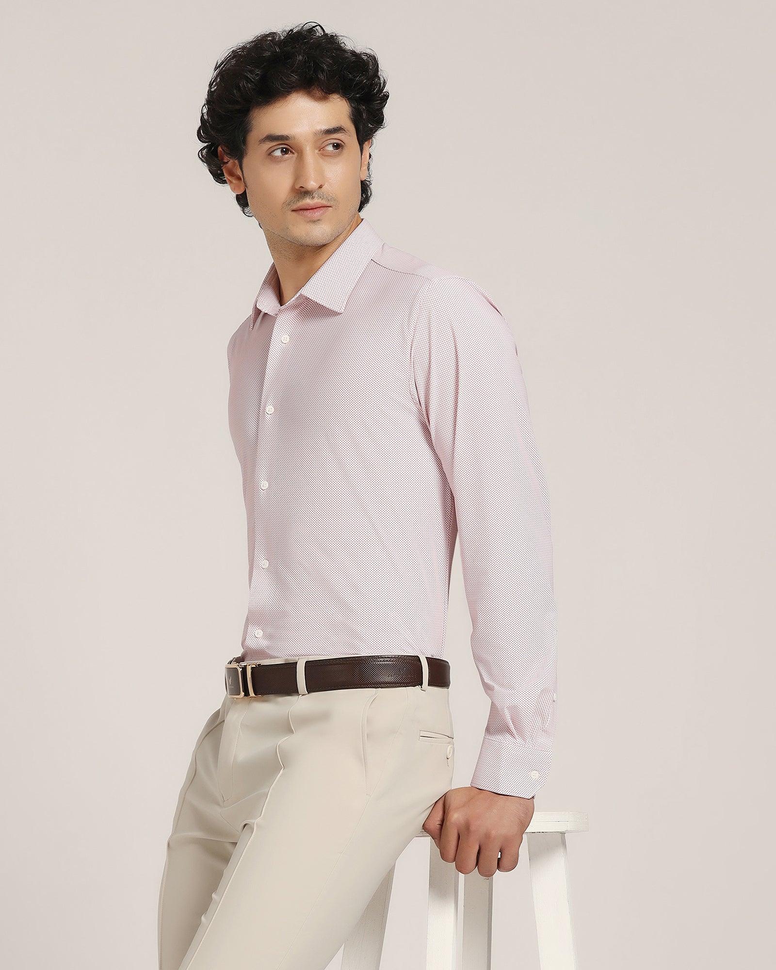 TechPro Formal Red Printed Shirt - Beet - Blackberrys