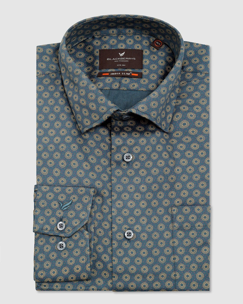 Formal Teal Printed Shirt - Ronald