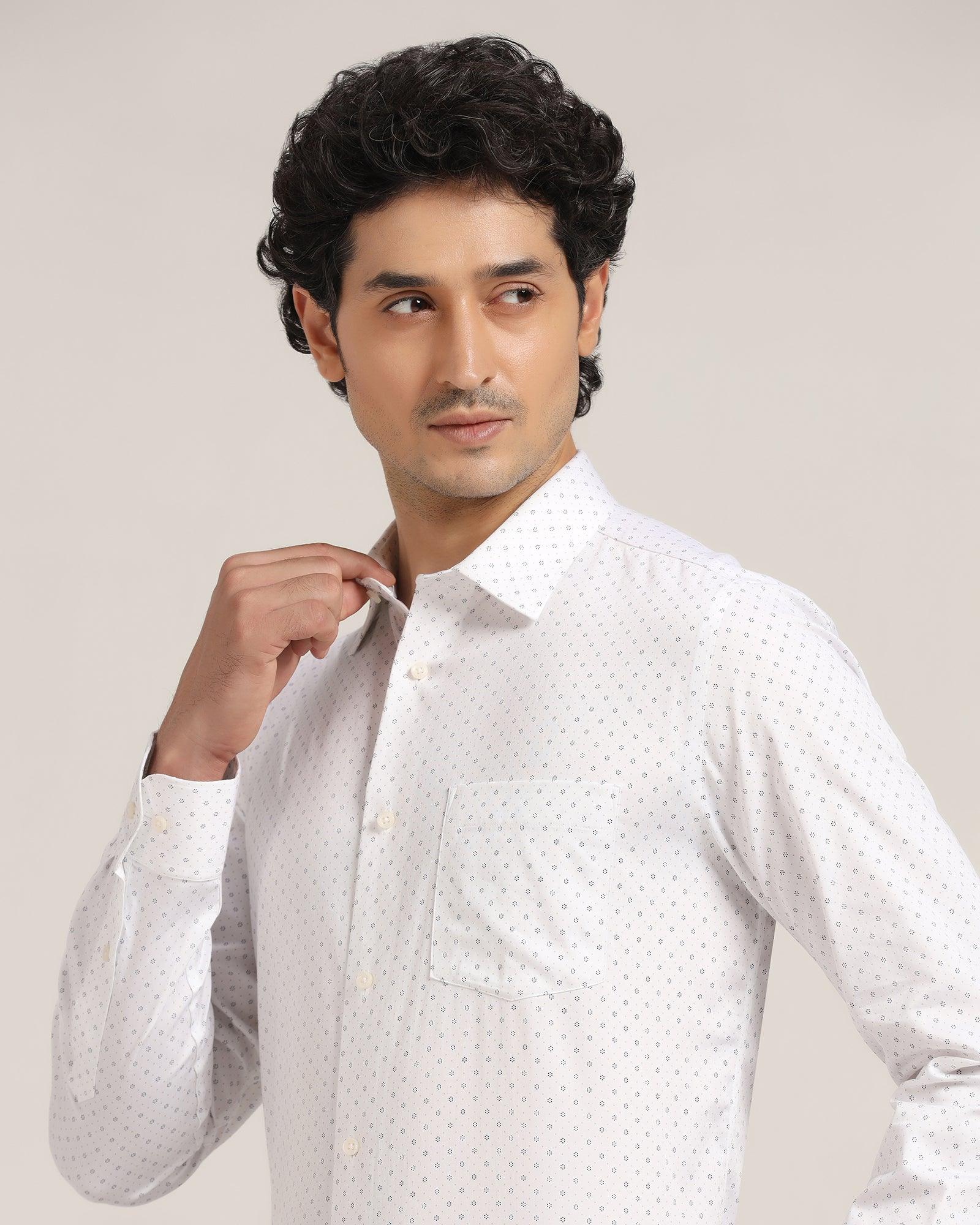 Formal White Printed Shirt - Luke