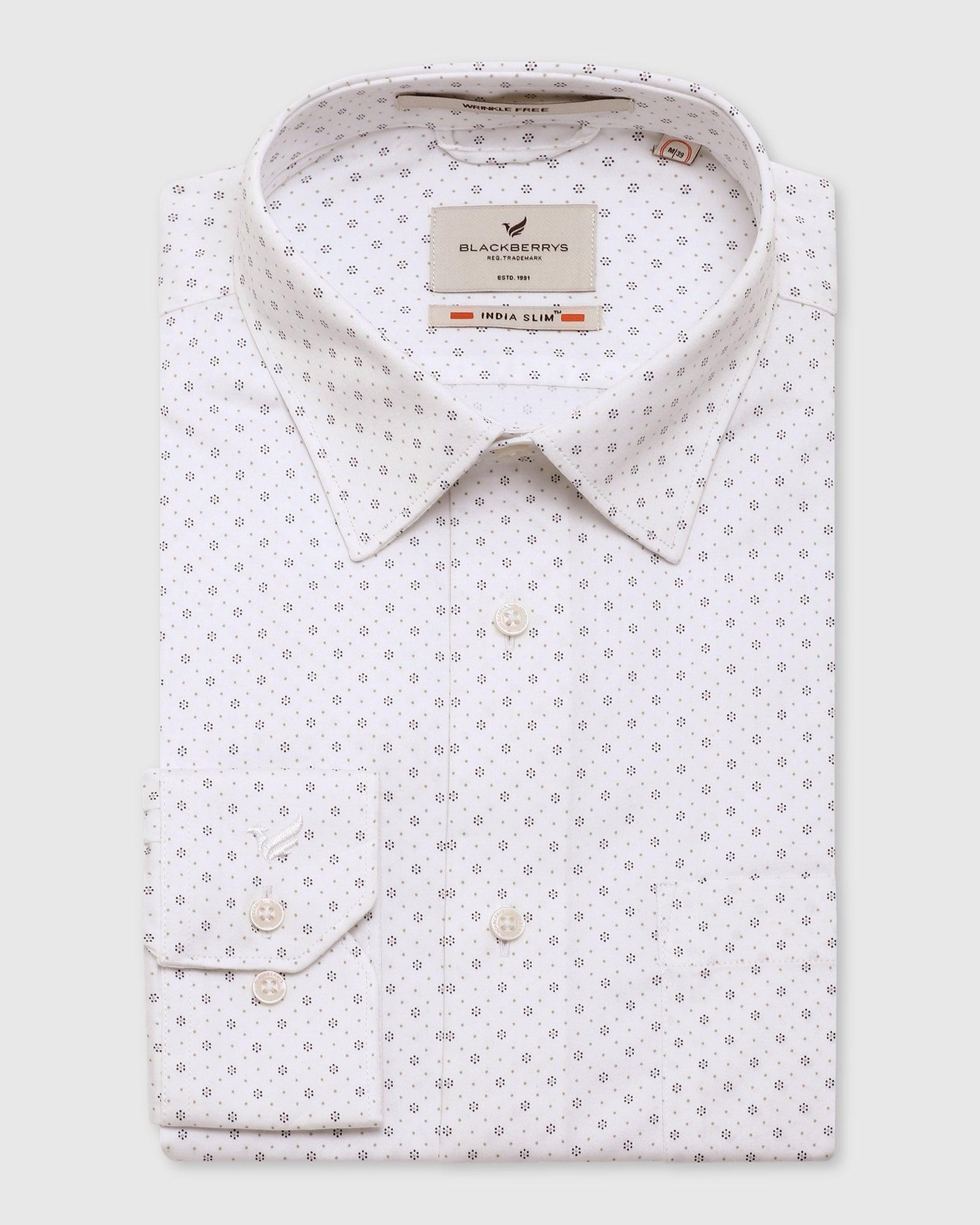 Formal White Printed Shirt - Luke