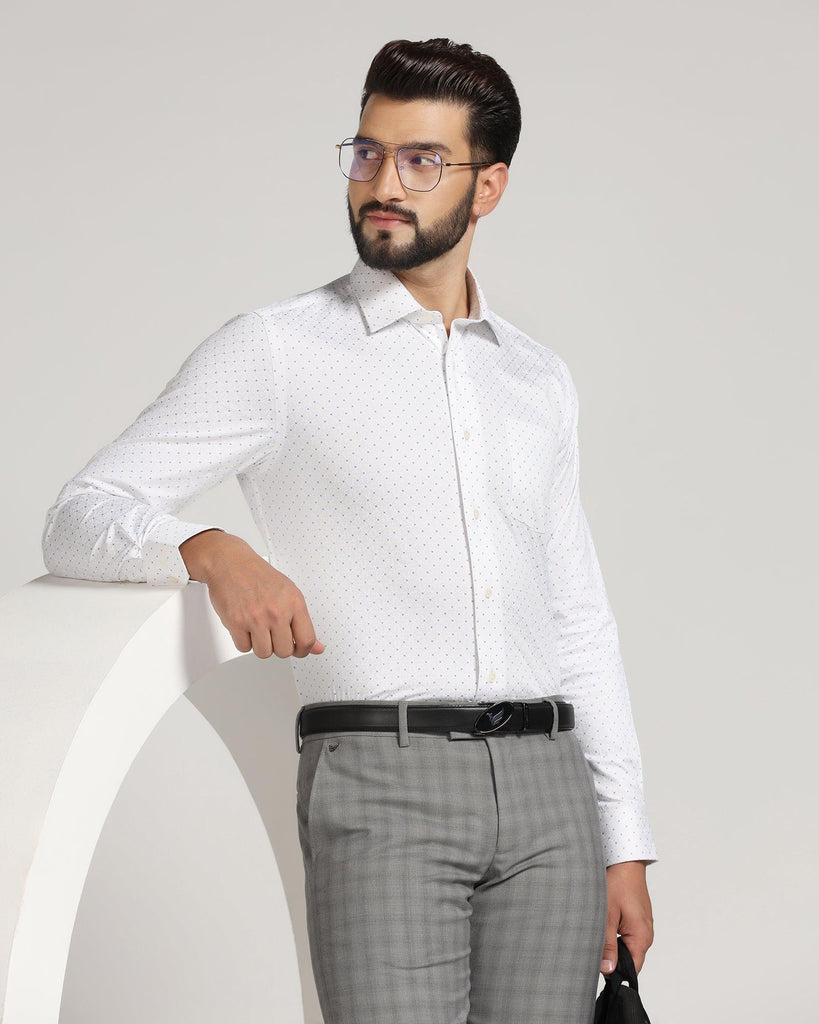 Formal White Printed Shirt - Paris