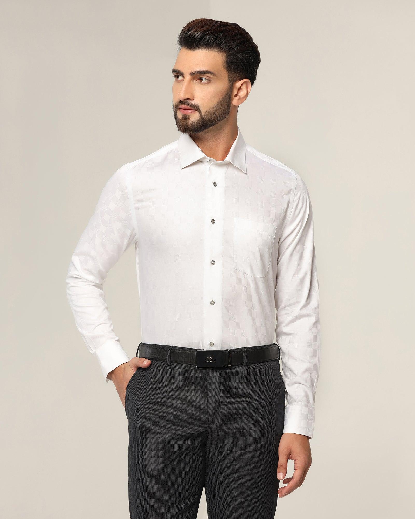 Formal White Printed Shirt - Roast