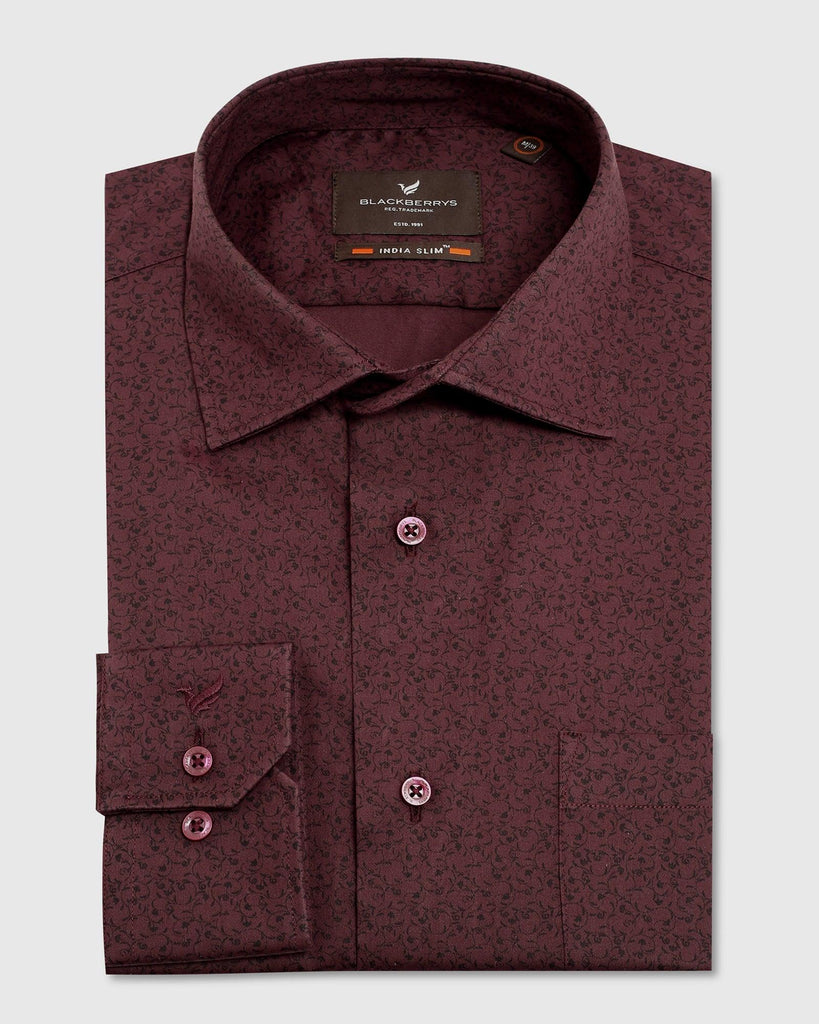 Formal Wine Printed Shirt - Elvis