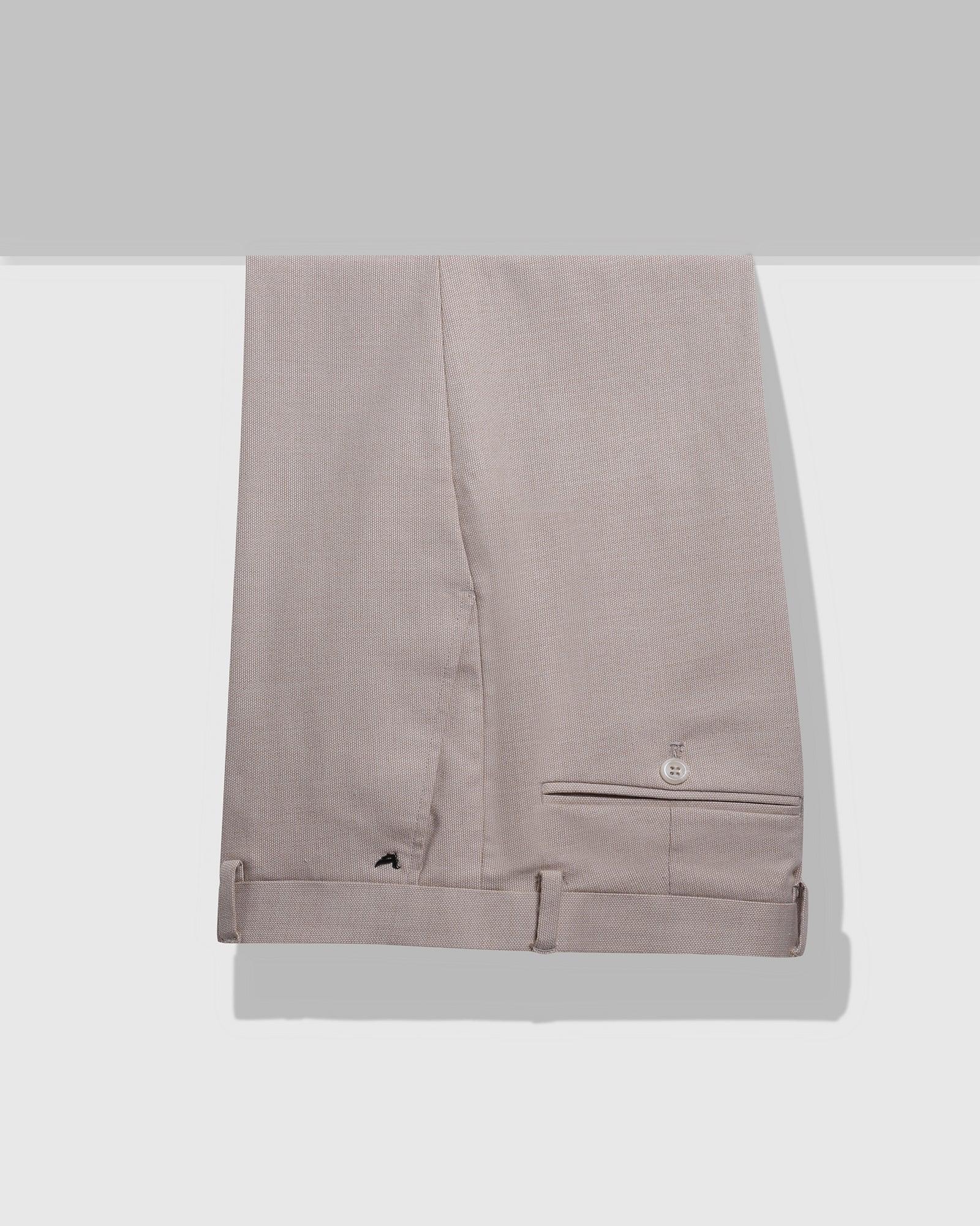 Slim Fit B-91 Formal Beige Textured Trouser - Freto