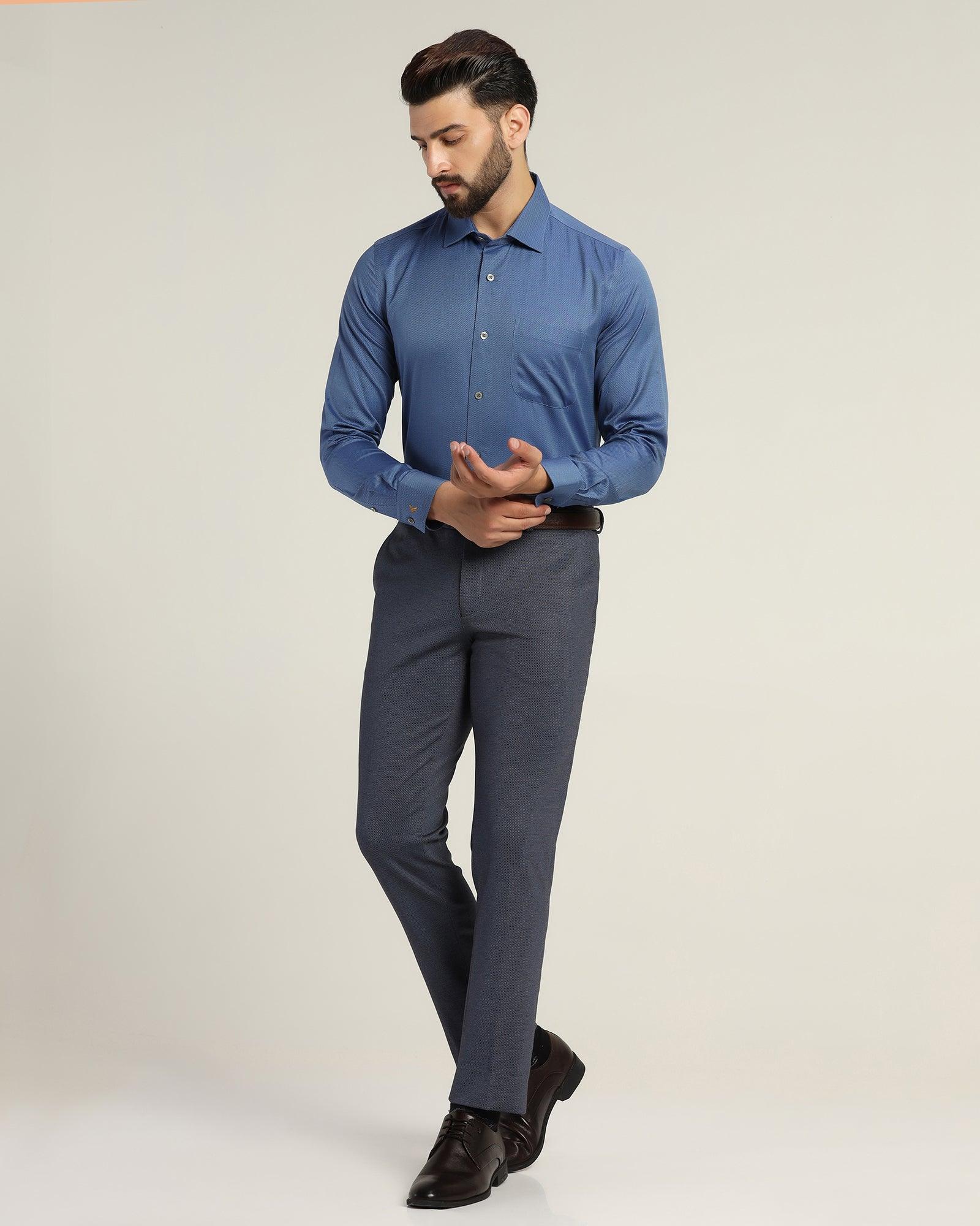 PULL&BEAR LOOSE-FITTING WITH PRINT - Trousers - dark blue - Zalando.de