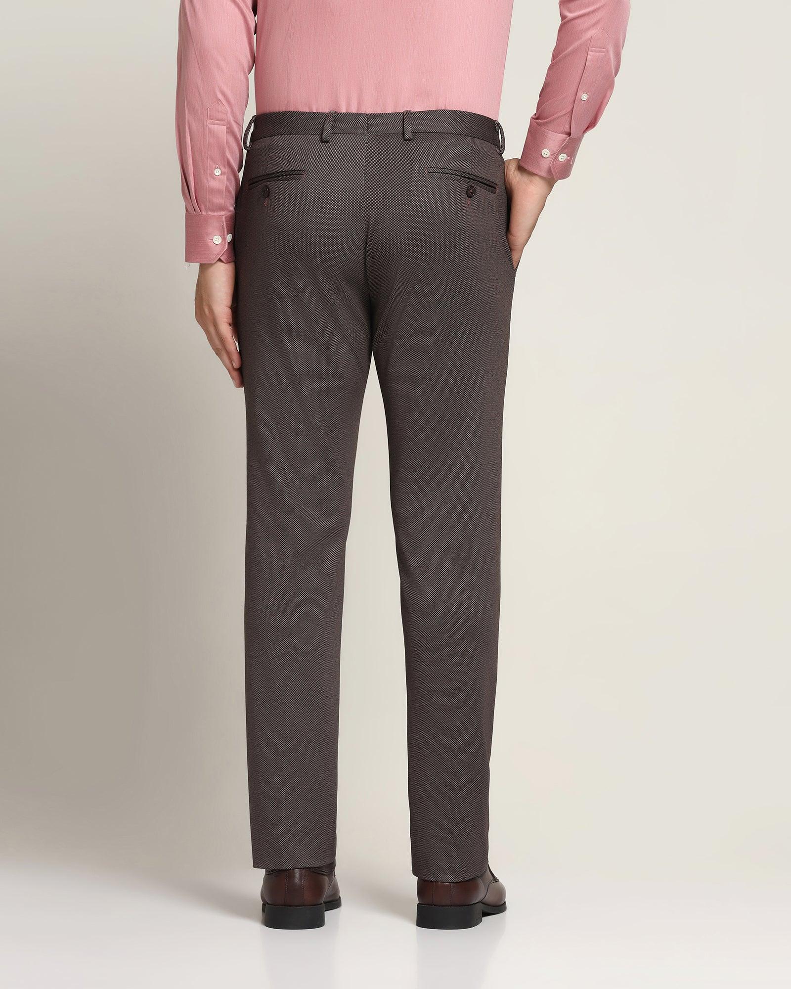 Buy Brown Mid Rise Slim Fit Tailored Trousers for Men Online at SELECTED  HOMME | 265548901