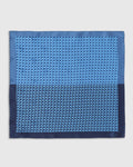 Blue & Navy 100% Silk Printed Pocket Square - Turner