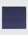 Deep Navy 100% Silk Jacquard Pocket Square - Taylor
