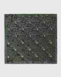 Green Black 100% Silk Printed Pocket Square - Ted