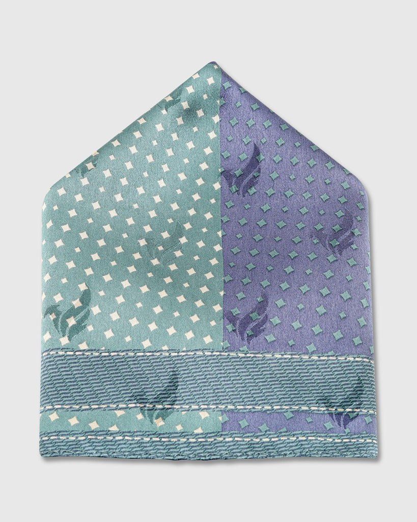 Silk Green Grey Printed Pocket Square - Toyon